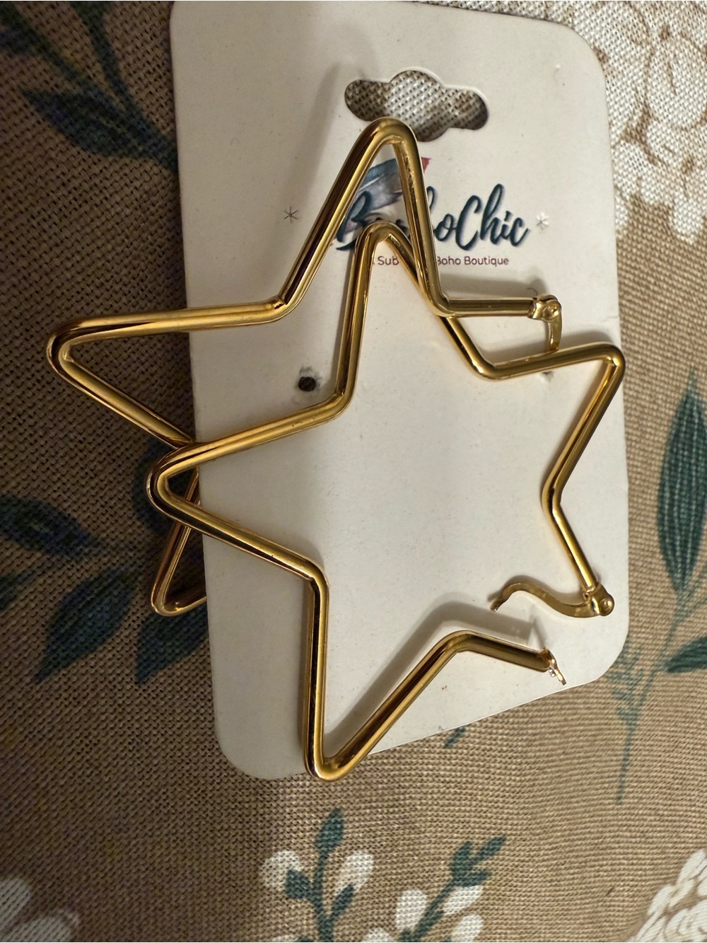Gold Star Hoop Earrings - Women's Fashion Jewelry